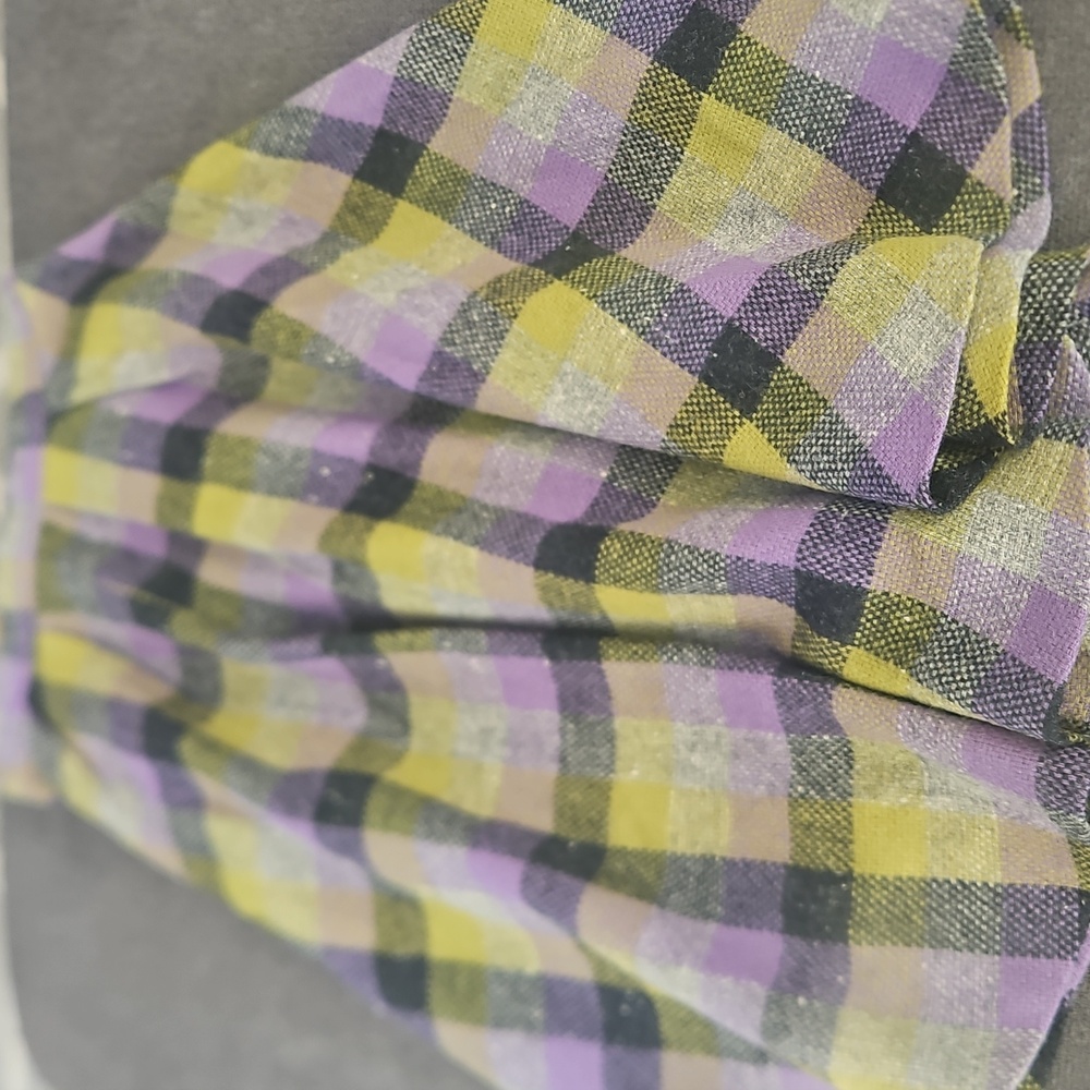 Vintage Copeland Wool Plaid Circle Skirt in Yellow, Lavender, and Black